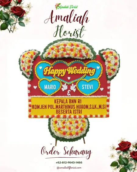 Papan Bunga Pernikahan Sombron